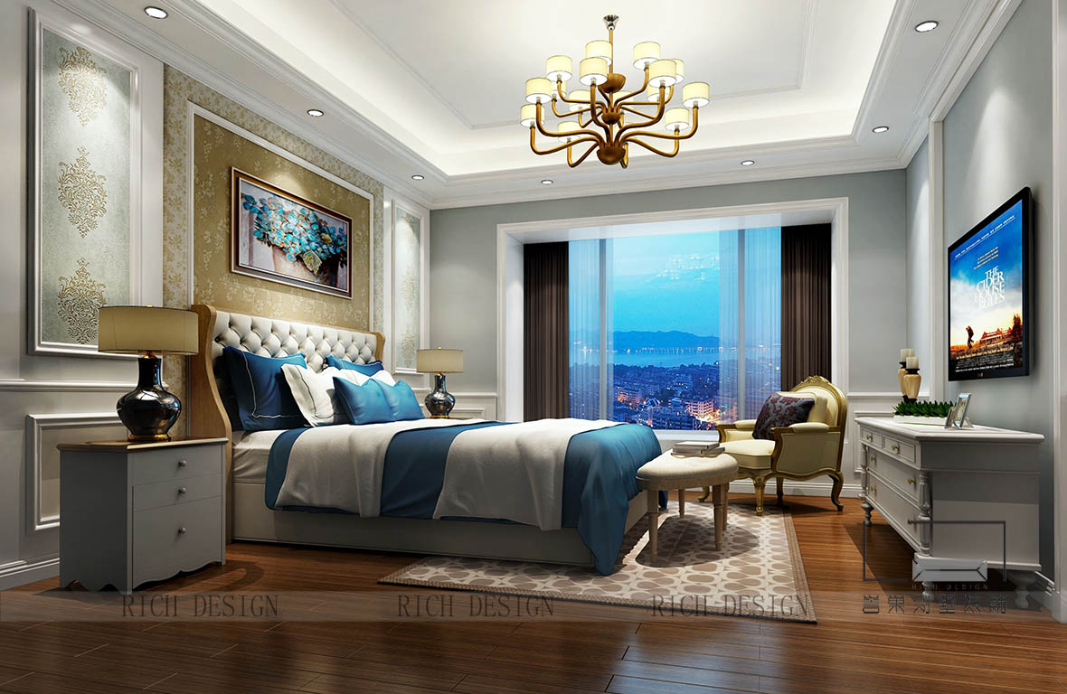 山語清暉6棟2單元中式臥室裝修設(shè)計效果圖