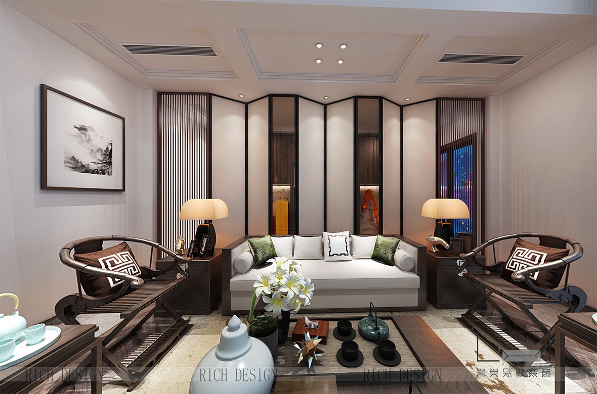 港鐵天頌A2棟3單元中式客廳裝修效果圖 港鐵天頌A2棟3單元中式客廳裝修效果圖