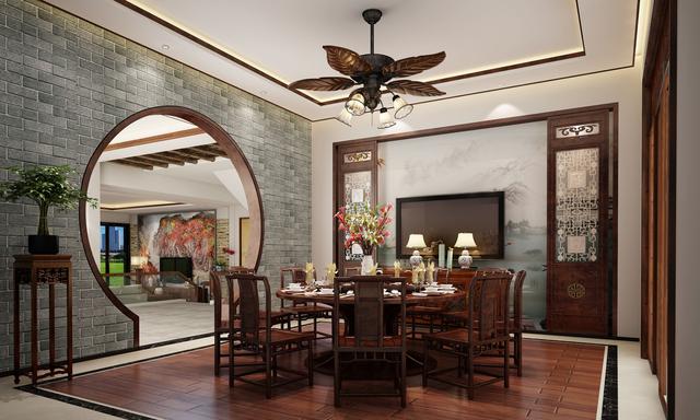 別墅中式餐廳裝飾設計 別墅中式餐廳裝飾設計效果圖