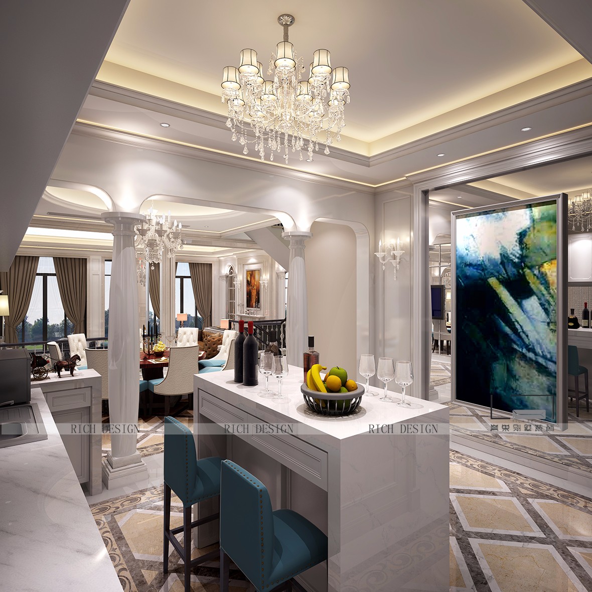 曦城二期別墅裝修餐廳 曦城二期別墅裝修餐廳效果圖