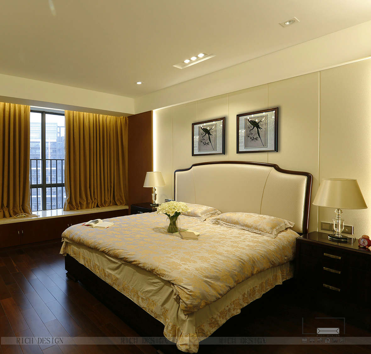 水榭春天現(xiàn)代別墅臥室裝飾效果圖 水榭春天現(xiàn)代別墅臥室裝飾實(shí)景圖