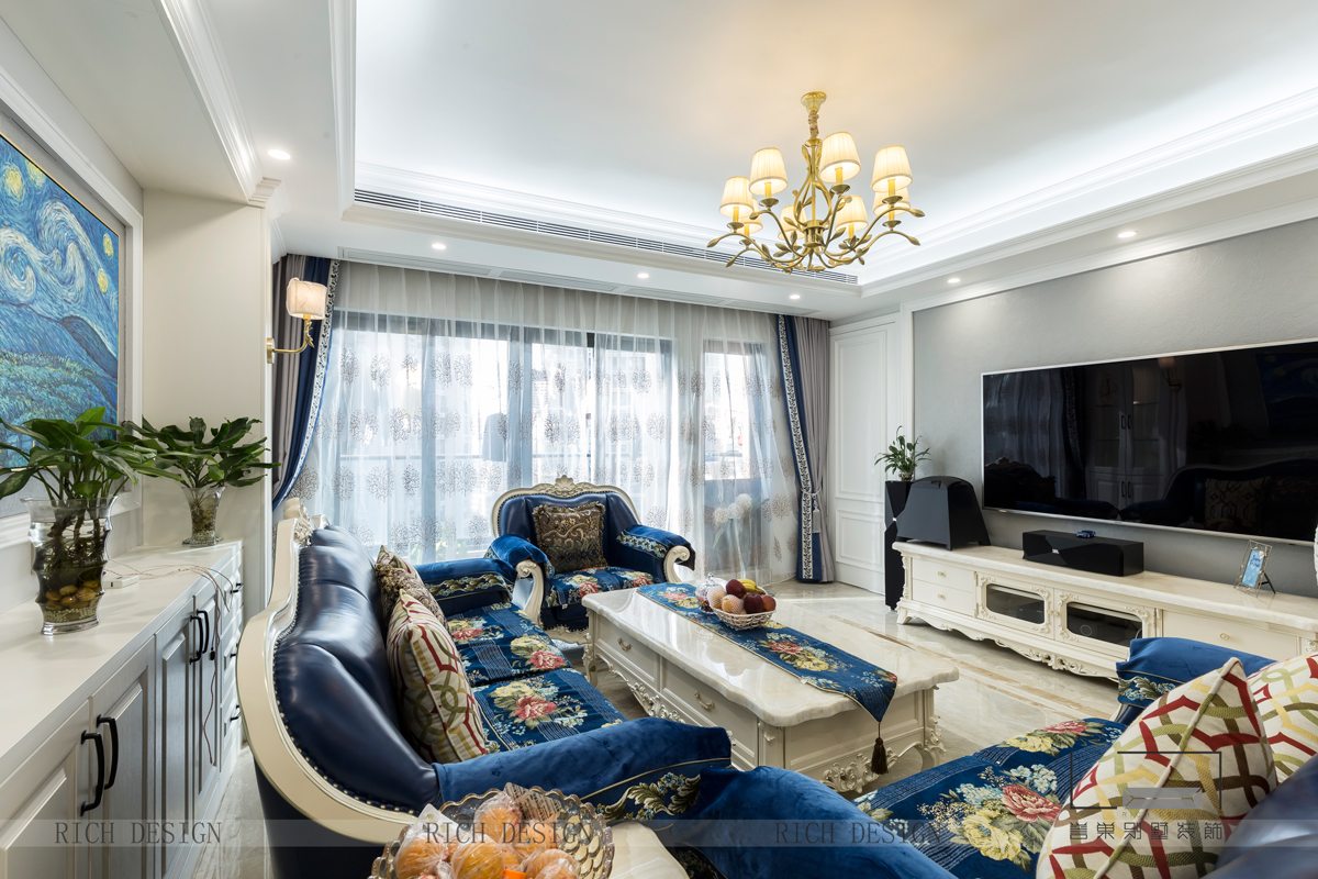 港鐵天頌美式客廳角度裝修實景圖 港鐵天頌美式客廳角度裝修實景圖