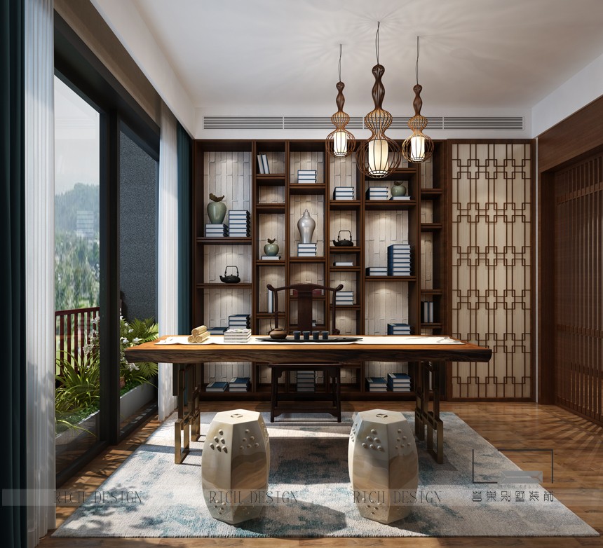 中式別墅書房裝修效果圖 中式別墅書房裝修效果圖